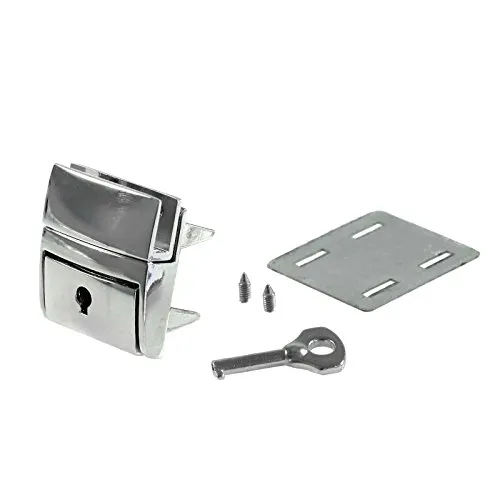maDDma Metall Mappenschloss Verschluss 32x36mm inkl. Schlüssel, silbern Taschenschloss