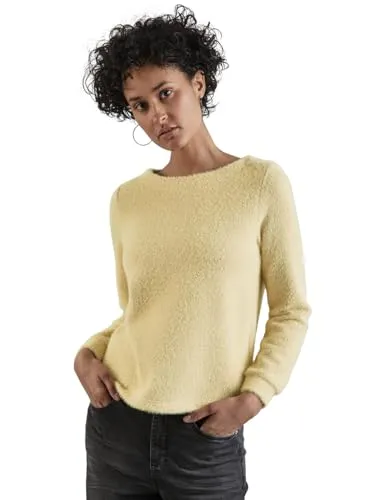 Shirt mit Glitzerdetails - T-Shirts für Damen, flauschiges Shirt mit U-Boot-Ausschnitt und metallisierten Fasern für einen funkelnden Look.