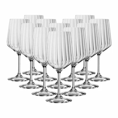 Spiegelau Lifestyle Rotweingläser 12er Set - 630 ml Kristallglas - Hochwertiges 12-teiliges Rotweingläser-Set aus Kristallglas, ideal für kräftige Weine. Die moderne Diamantenform sorgt für optimale Aromenentfaltung und bringt Stil auf jeden Esstisch.