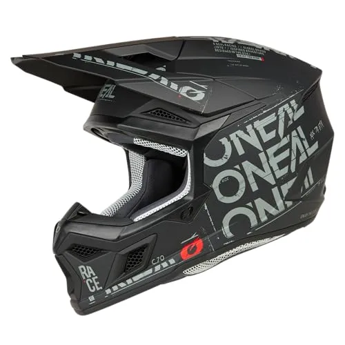 ONeal 3SRS Static Motocrosshelm - Matt Schwarz/Grau - XL - Motorradhelm mit IPX® ACells Technologie für optimale Aufprallsicherheit und Belüftung. Perfekt für Racing-Action und ausgestattet mit herausnehmbarem, waschbarem Innenfutter.