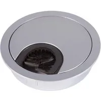 SOTECH Kabeldurchlass Metall Ø60 mm Chrom Matt mit Bürstendichtung