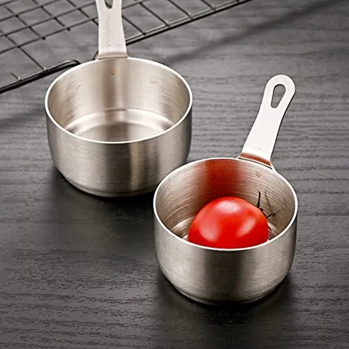 ReachMall Edelstahl-Saucenpfanne, Nudel-Kochtopf, Milchtopf, Mini-Saucenpfanne, antihaftbeschichtet, Aufschäumkrug, kleiner Topf für die Küche (Silber (60 ml), FG6ZKAXX473PL7UTX612