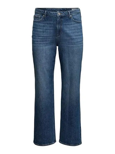 VERO MODA VMCTESSA Jeans - Weit geschnittene High Waist mit weitem Beinschnitt - Stylische Jeans in High Waist mit weit geschnittenem Bein, aus 79% Baumwolle und 20% recycelter Baumwolle für nachhaltigen Komfort.