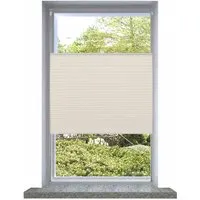 Plissee Faltrollo 110x125cm Creme - Sichtschutz ohne Bohren - Rollos: Ideal für individuellen Lichtschutz, einfach ohne Bohren zu montieren, verstellbar von oben und unten für optimale Anpassung.