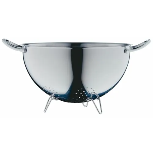 WMF Gourmet Sieb Edelstahl 24 cm - Salatbesteck aus Cromargan Edelstahl, spülmaschinengeeignet und mit 3 Standfüßen für optimalen Halt beim Abgießen von Nudeln, Gemüse und mehr.