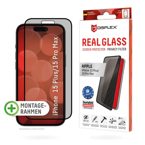 DISPLEX Privacy Glass iPhone 15 Plus/15 Pro Max, Blickschutz, BRANDNEU