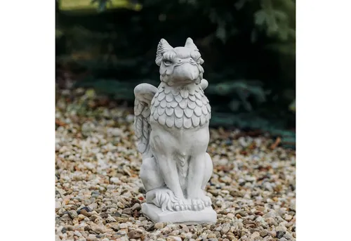 gartendekoparadies.de Gartenfigur Greif EIN Fabelwesen aus Löwe und Adler, Steinfigur, H. 55 cm, 30 kg, Frostsicher