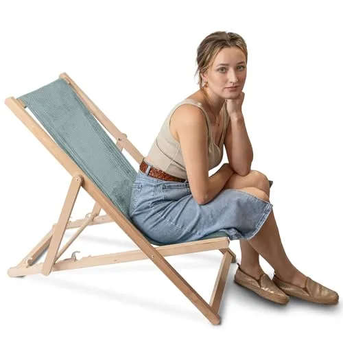 DreamRoots Klappbarer Liegestuhl aus Buchenholz von DreamRoots