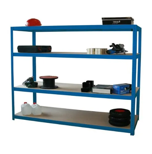 Szagato Profi Weitspannregal 160x150x60 cm - Lagerregal mit 4 Böden, Traglast von 350 kg pro Boden, pulverbeschichtet in blau und ideal für schwere Lasten, Made in Germany.