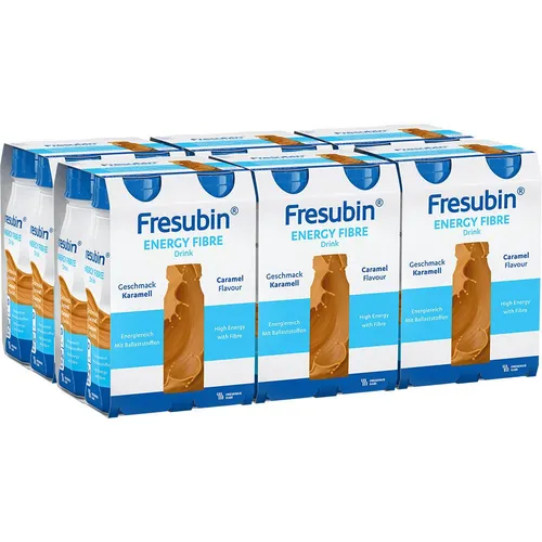 Fresubin ENERGY Fibre Drink Karamell - 6X4X200 ml - Energy Drink mit Ballaststoffen, ideal zur Unterstützung einer ausgewogenen Ernährung und für zusätzliche Energie.