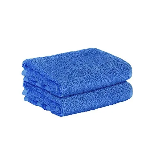 StickandShine 2er SET Premium Frottee Gästehandtuch 30x50 cm in blau in 500g/m² aus 100% Baumwolle