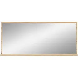 Xora Wandspiegel mit Ablage, Eiche, 135x60 cm - Eleganter rechteckiger Spiegel mit Ablage aus Eiche, ideal für Garderoben. Praktisch zum Stylen und Dekorieren, bietet Platz für Ihre Essentials.