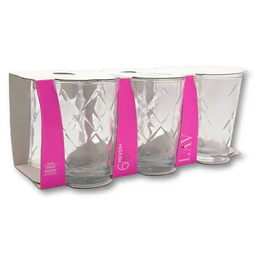 LAV Mevsim Gläser 6er Set 205ml – Wassergläser Trinkgläser strukturiert