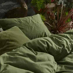 Essenza Satin Kissenbezug Minte 40x80 in grün von Essenza