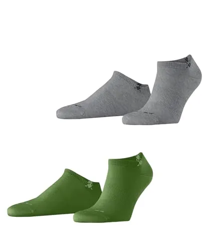 Burlington Herren Sneakersocken Everyday Sneaker Multipack M Sn Baumwolle kurz einfarbig 2 Paar, Grün Fairway 7480, 40-46