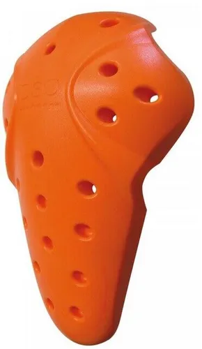Held D3O T5 Evo X Knieprotektoren für Männer - Schutz und Komfort vereint: EN1621-1 Level 1 Knieprotektoren, ideal für Motorradfahrer, in auffälligem Orange.