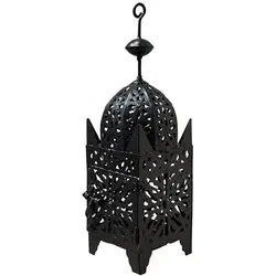 Marrakesch Orient & Mediterran Interior Teelichthalter Orient Laterne Frane 42cm - Teelichthalter aus Eisen, handgefertigt mit einzigartigem Licht- und Schattenspiel durch feine Perforationen. Ideal für eine stimmungsvolle Atmosphäre in jedem Raum.