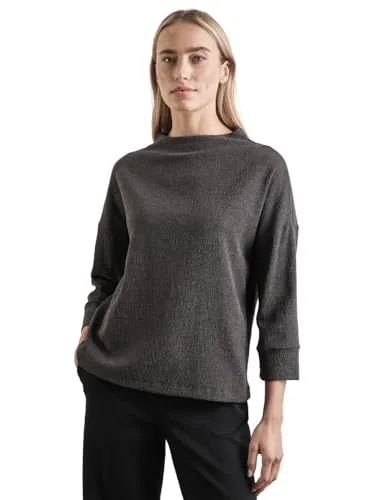 STREET ONE Damen A322356 Strukturshirt, Grau, 36 von Street One