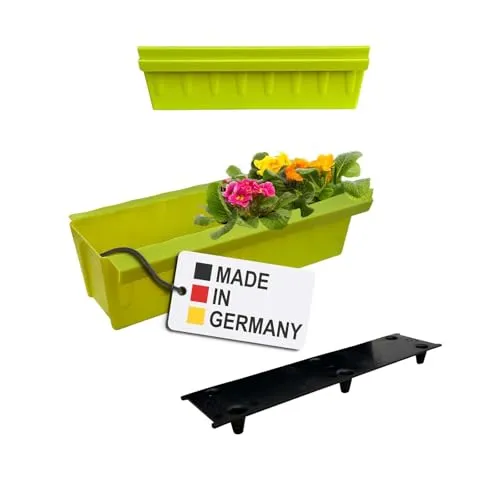 BURI 2 Euro-Paletten Blumenkästen-Einsätze inkl. Bewässerungsmatte | mit Hängesystem zum Einhängen | 37,3cm Hellgrün | Pflanzkasten für Europalette Palette | Balkonkasten | Blumentopf | extrem stabil