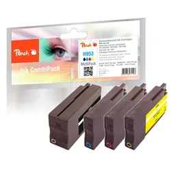 Peach Spar Pack Tintenpatronen für HP No. 953 - Druckerpatronen für brilliante Ergebnisse, mit 100% neuem Chip und Tintenstandsanzeige - ideal für hochwertige Drucke zu einem attraktiven Preis.
