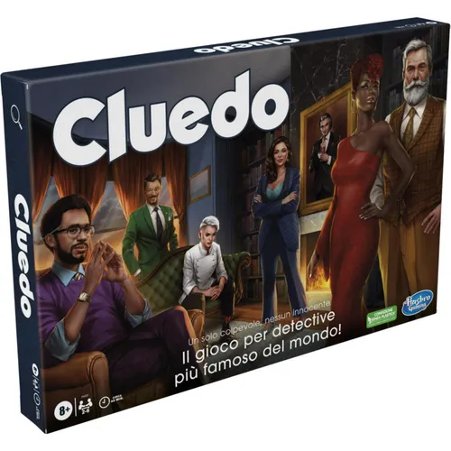 Hasbro Gaming Cluedo Brettspiel, neu gestaltetes Cluedo für 2-6 Spieler, Detektivspiel, Familienspiel für Kinder u (Italienisch, 2