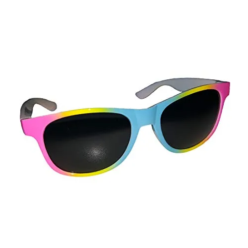 NET TOYS Lustige Sonnenbrille Regenbogen Bunte Sonnen Brille Witzige Spaßbrille Nasenfahrrad Hippie Spaß Brillen Hippiebrille