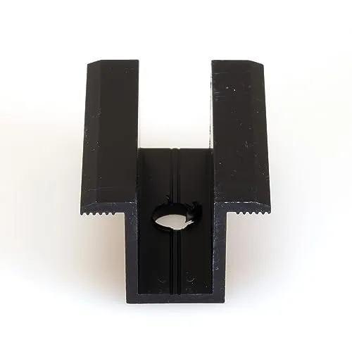 NAKA 10x Alu-Mittelklemme PV Solarpanelen Aluminium Schwarz Photovoltaik-Klemme für Montageschiene Modulhöhe 35mm Solarmodul Zubehör Montage von Aluminiumprofilen 50mm