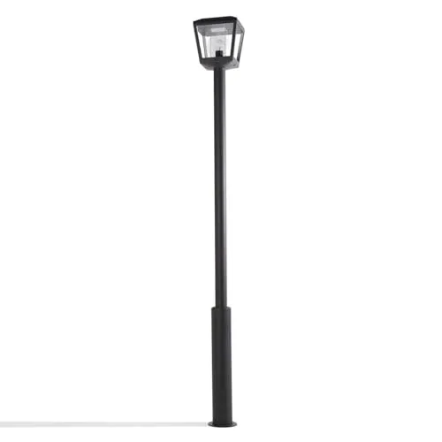 Lucande Mastleuchte außen Dunia - Spritzwassergeschützt, Modern in Schwarz - Pfostenlicht für den Außenbereich: IP54 geschützt, ideal für Terrasse und Garten, sorgt für stimmungsvolles Licht und Sicherheit bei Nacht.