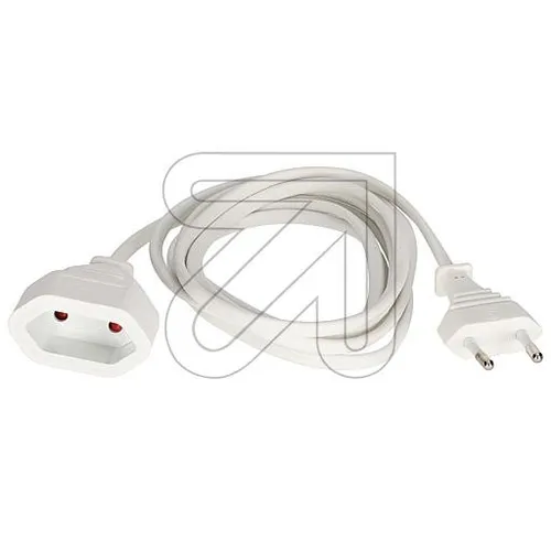 Euro-Verlängerung weiß 2m - Praktisches Verlängerungskabel in Weiß, ideal für flexible Stromversorgung bis 2 m, perfekt für Zuhause und Büro.