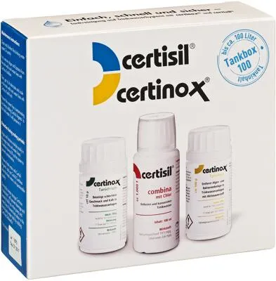 Certisil Certibox 100 Pflegeset - Tankreinigung: Effektives Pflegeset zur einfachen Desinfektion und Pflege von Wassertanks für sauberes Trinkwasser.