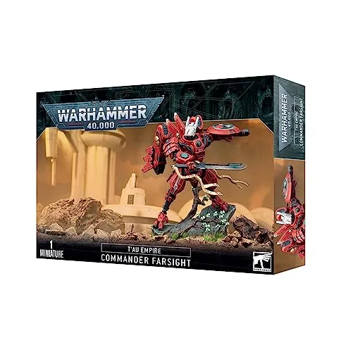 Warhammer 40.000 - Tau Empire Commander Farsight - 40K Miniaturen, detaillierte unbemalte Miniatur für individuelle Gestaltung mit Citadel-Kunststoffkleber und Farben.