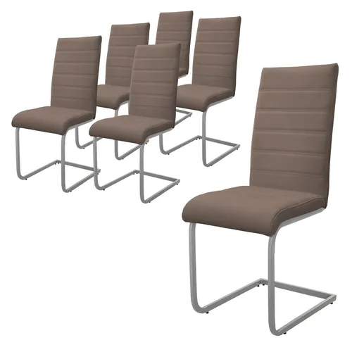 ML-DESIGN Freischwinger Stuhl 6er Set - Moderne Schwingstühle für Esszimmer, bieten ein schwereloses Sitzerlebnis mit hochwertigem PU-Kunstleder und sind leicht zu reinigen – ideal für stilvolle und komfortable Mahlzeiten.
