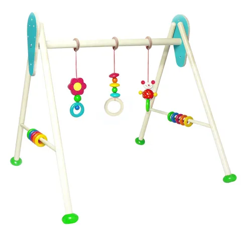 Hess 13373 Babyspielgerät Käfer Tom - Holzspielzeug für Babys ab 3 Monaten, fördert die Motorik und bringt Farbe ins Kinderzimmer.