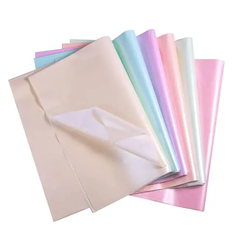 Tissue Papers 30 PCS Metallic Bunt Geschenkpapier Glitter Schimmer Verpackungspapier Biologisch Krepppapier Schnittmusterpapier Glitzerpapier