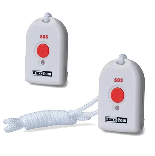 Zusätzliche) Umhänge-Sender für Senioren-Notruf-Telefon MaxCom KXTSOS (2 Stück