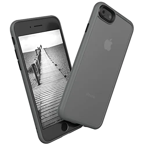 EAZY CASE Ultra Schutz Outdoor Hülle kompatibel mit iPhone SE (2022/2020) / iPhone 8/7, hochwertige Schutzhülle mit Aufprallschutz, Stoßfest und Kratzfest, dünne Hülle mit Kameraschutz, Anthrazit