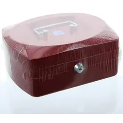 Geldkassette Stahlblech mit Schloss 205x160x85mm rot