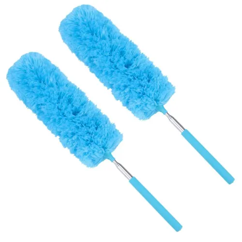 2x Teleskop Staubwedel Staubwischer Staubfänger putzen blau 33cm-81cm ausziehbar