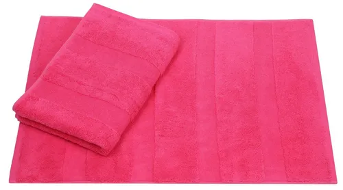 Betz Badematte 2er Set Badvorleger Deluxe Größe 50 x 68 cm, strapazierfähig, Baumwolle, rechteckig, unbeschichtet