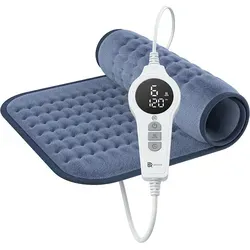 Bringer Infrarot Heizkissen - Wärmekissen mit Tiefenwärme, Blau - Heizkissen für Rücken, Schulter, Nacken und Bauch mit 6 Temperaturstufen und Überhitzungsschutz. Atmungsaktiv und maschinenwaschbar für höchsten Komfort.