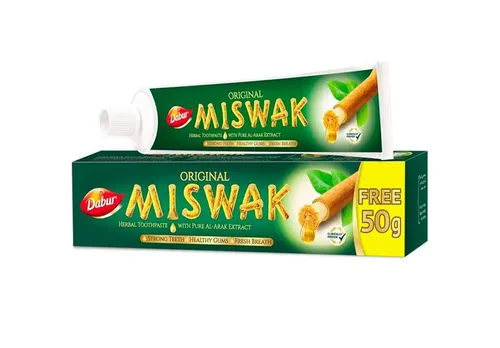 Miswak Dabur Zahnpasta Siwak Meswak 170 g - Zahnpasta mit natürlichen Inhaltsstoffen wie Glyzerin und salvadora persica für gesunde Zähne und frischen Atem, ideal für die tägliche Zahnpflege.