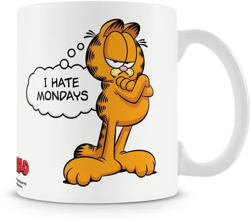 Garfield I Hate Mondays Coffee Mug White in orange von Garfield