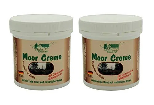 ml Moor Creme vom Pullach Hof zur Pflege von Rücken, Nacken und Haut mit Capsicum und Eukalyptus-Öl 2 x 250