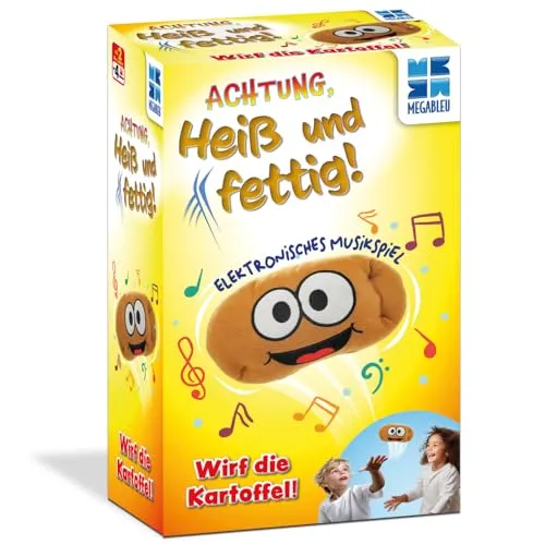 MEGABLEU, Achtung, heiß und fettig!, elektronisches Musikspiel mit lustiger Kartoffel, Partyspiel für Familien, witziges Actionspiel, Für 2+ Spieler ab 4 Jahren