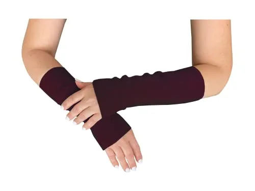 wobera ANGORA Stulpen oder Pulswärmer mit 45% Angora, 25% Schurwolle, 20% Polyamid, 10% Elasthan für Damen und Herren (Gr. 4/XL, Farbe: bordeaux)