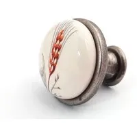 SOTECH Porzellanknopf KARI Ø28 mm Altsilber Ähre