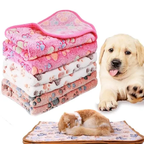 WDEC 3 Decken Weich Fluffy Fleece Haustier Decke Flanell, 76cm X 104cm, Softe und Warme, Waschbar, Waschmaschinenfest, Katzendecke Fleece Decke Tier Schlafdeck Überwurf für Hundebett Sofa und Couch