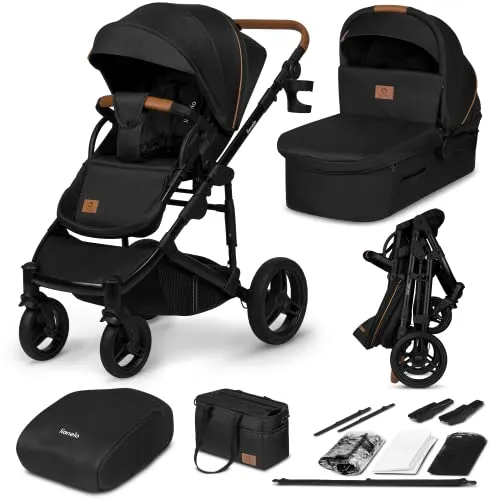 LIONELO Mari Tour 2-in-1 Kinderwagen - Buggys: Robuster Kinderwagen mit 360° geländegängigen Rädern, dreifacher Dämpfung und verstellbarer Rückenlehne für höchsten Komfort auf jedem Terrain.