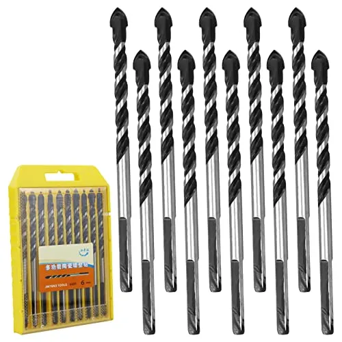 Stück Fliesenbohrer Glasbohrer Set, Professionelles Fliesenbohrer Set für das Bohren von Fliesen, Glas, Keramik, Porzellan, Holz, Spiegeln und Mauerwerk, Fliesen- & Glasbohrer, 6mm 10