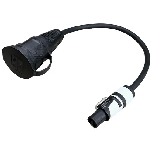 Adapterkabel Powercon grau NAC3FXXB auf Schuko Kupplung 0,5m 3x1,5mm² H07RN-F